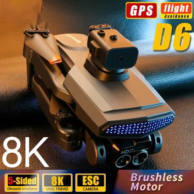 Új D6 Drone Dual Camera High Definition WIFI FPV ESC légifotózás optikai ötirányú akadályelkerülő négykopter