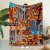 Tribal Damen Kunstprint Decke Wendbar Kulturelles Flanell für Boho Komfort Erbe Geschenke Künstlerischer Heimgeist
