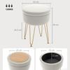 5L Velvet-Feel Storage Ottoman - Cream White