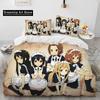 Set Biancheria da Letto Copripiumino Trapuntato 3D K-ON Cartone Animato Carino Lolita Kawaii per Ragazze, Copripiumino Set Letto Coperta Federa, Set Biancheria da Letto Matrimoniale
