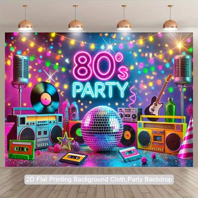2D Retro 1980s Music Cassette Vinyl Colorful Light Wall Hanging