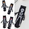 Creative Embroidery Skeleton Hand Design Cotton Halloween Ankle Socks Unisex Comfortable Casual Wear Party Accessory