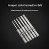 802 S2 Steel Electric Screwdriver Bit Set with Magnetic Holder, Inner Hex Socket, 6mm Shank.