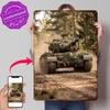 Camouflaged Tank In Forest D Texture Printed Poster Custom Vintage Metal Tin Plate Sign for Wall Art Room Accessories Wand Deko