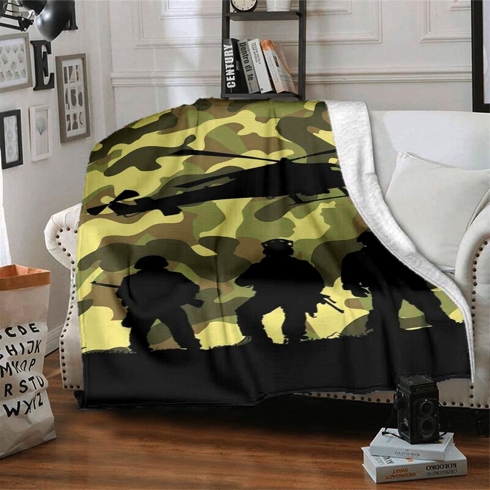 Military Operation Camouflage Blanket Soft Throw Blanket For Home Bedroom Bed Sofa Travel Office Solid Christmas Blanket