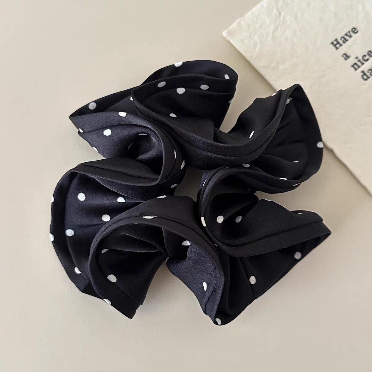 

French Ruffle Polka Dot High-End Hair Tie - 2025 New Ponytail Accessory