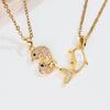 Ocean Style Zirconia Whale & Dolphin Pendant Necklace for Women - Trendy Clavicle Chain