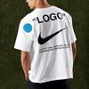 Nike X Off-White Co-Branded Nadruk Logo z Literami Casualowy T-shirt z Krótkim Rękawem i Okrągłym Dekoltem Męski Biały AJ3374-100