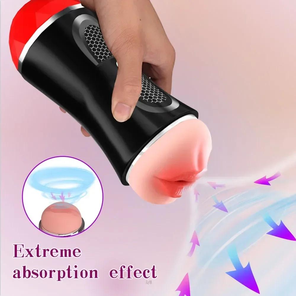 Double Head Male Masturbators for Men Vaginas Vacuum Pocket Pussy Sex machine Men's masturbato Cup Sex Toys Vibrator For Adult