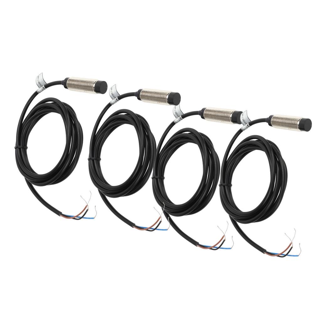 4 Sets Proximity Sensor 3 Wire NPN NC Contact Inductive Proximity Switch 4mm Detection Distance