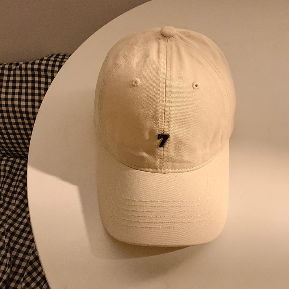 Cotton Embroidered 7 Cap Korean Style Cotton Peaked Hat Fashion Baseball Cap Streetwear