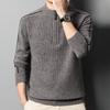 Wollpullover Herren Winter Warmer Herren-Kaschmirpullover Reißverschluss Halber Rollkragen-Strickpullover