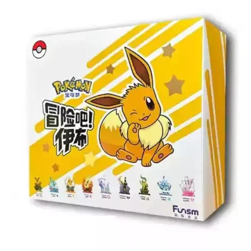 Hot Bandai Pokemon Anime Funism Original Adventure Eevee Family Blind Box Action Figure Jolteon Sylveon Collection Kids Toy Gift