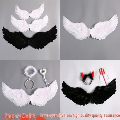 Halloween Angel & Demon Feather Wings for All Ages – Perfect for Performances, Cosplay, and Events
