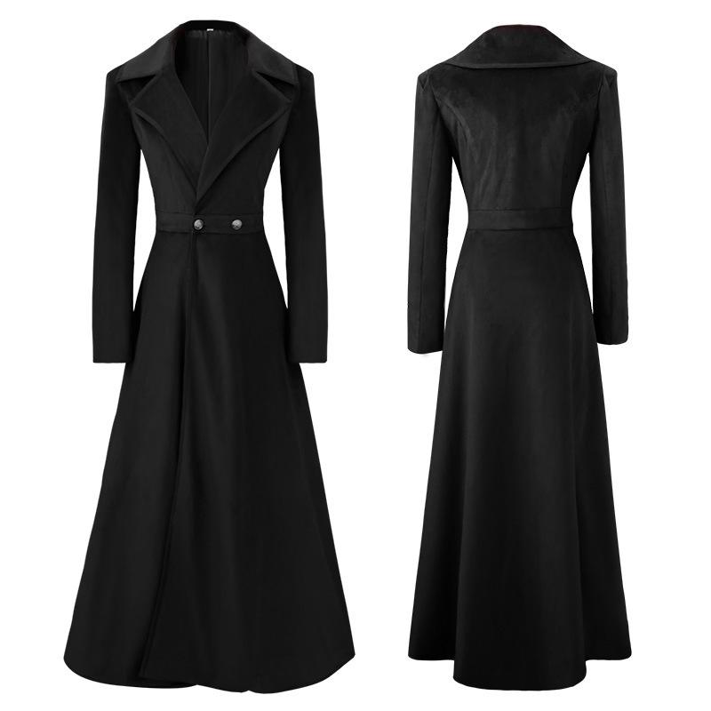 2023 Women's Velvet Windbreaker: Long Over-the-Knee Coat for Autumn/Winter - Chic and Trendy Style