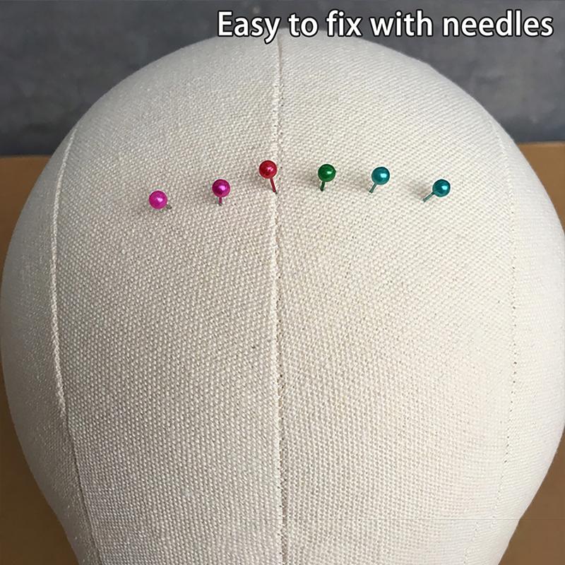 Canvas Wig Head Wig Stand 21-24Inch Mannequin Head For Hairstyling Displaying Making Wig Stand With Head Wig Supports Holder