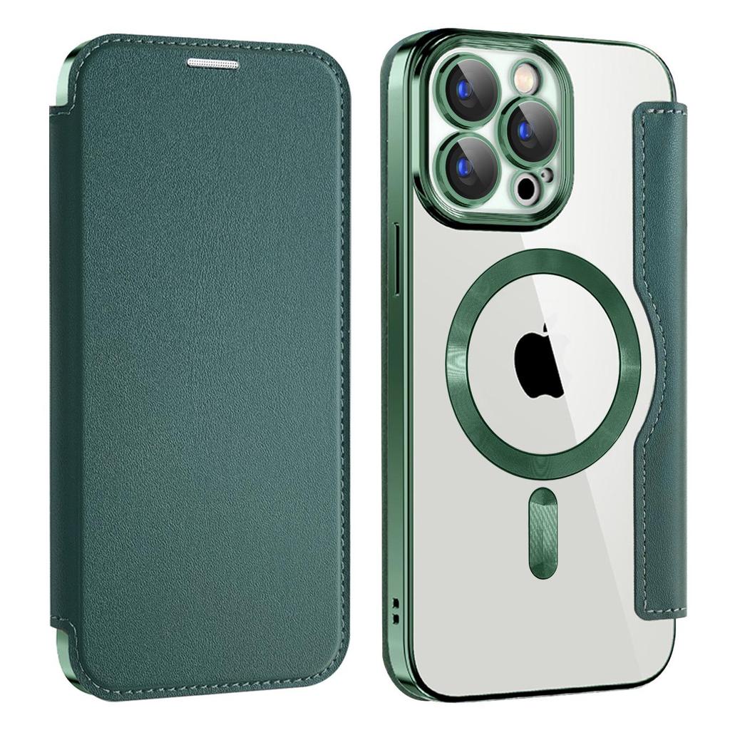 "iPhone 16 Flip Lederhülle für Apple 15 Pro Max: Magnetisches, galvanisiertes Anti-Fall-Design für SE4"