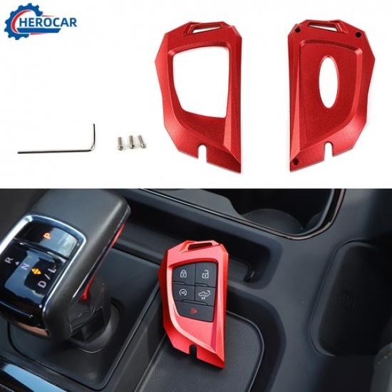 Aluminum Alloy Red Key Fob Case Cover Trim Cap For Chevy Silverado /Suburban 20+