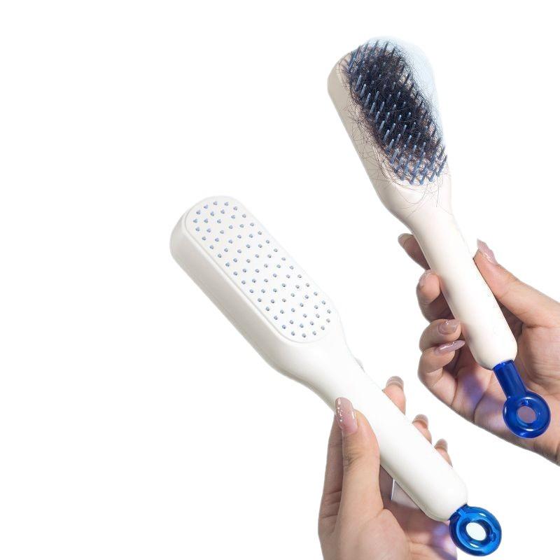 Retractable and Fluffy One-button Automatic Cleaning Comb Does Not Hurt Hair  Anti-static Upgraded Airbag Comb