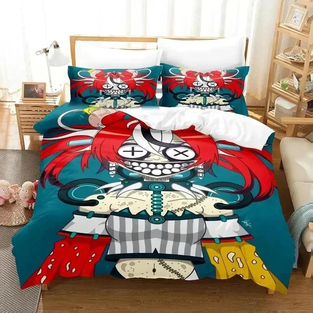 3D Print Hakos Baelz Anime Beding Set Bedrom Soft Modern Bedspreads Comefortable Children Kids Soft Duvet Cover Comfortable Quilt Cover And Pilowcase