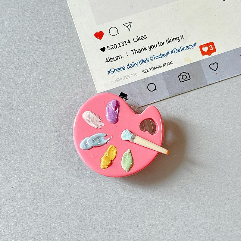 Mini Paint Palette Paste Magnetic Desktop Mobile Phone Airbag Holder Telescopic Dopamine Decoration Girl Ring