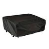 Rectangular Flat Top Cover 55 X 55 X 27 Cm, Black Cloth Appliance Cover with Lower Draw Cord for Backyard Cart and Shelf Storage Use