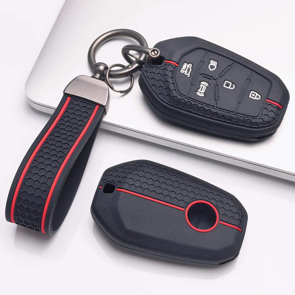 Copri Telecomando per SsangYong Korando Actyon Kyron Rexton Tivoli Musso Torres Rodius Stavic con Portachiavi Accessorio Protettivo Protezione Telecomando