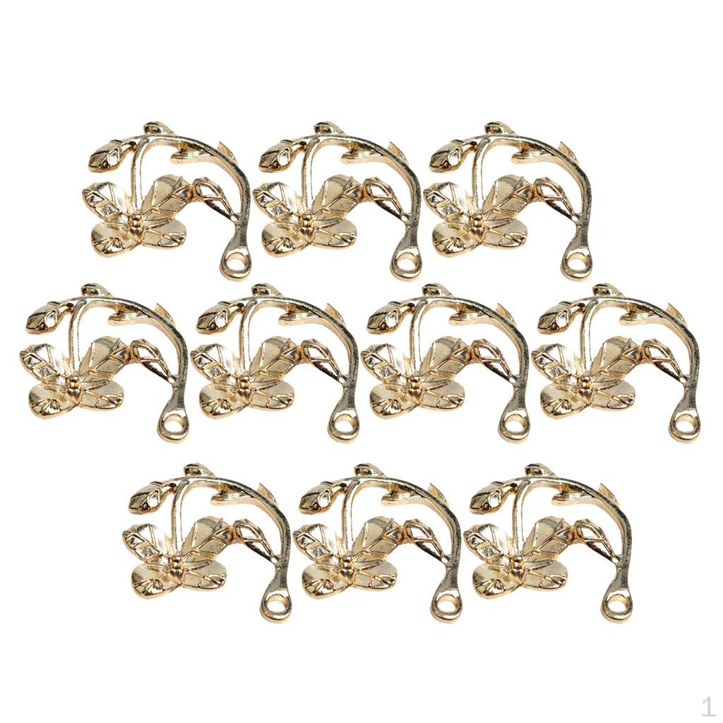 10 Pieces flower Leaves Charms Pendants for DIY Jewelry Making Crafts Gold