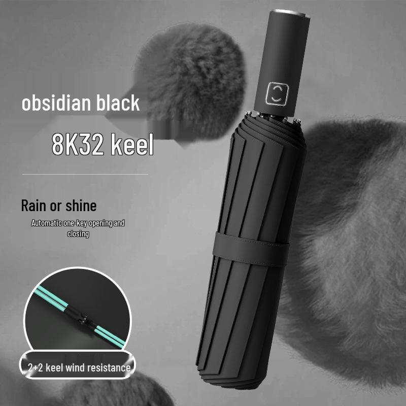 Men's Dual-Use Automatic Folding Umbrella: Windproof, Sun & Rain Protection, Customizable