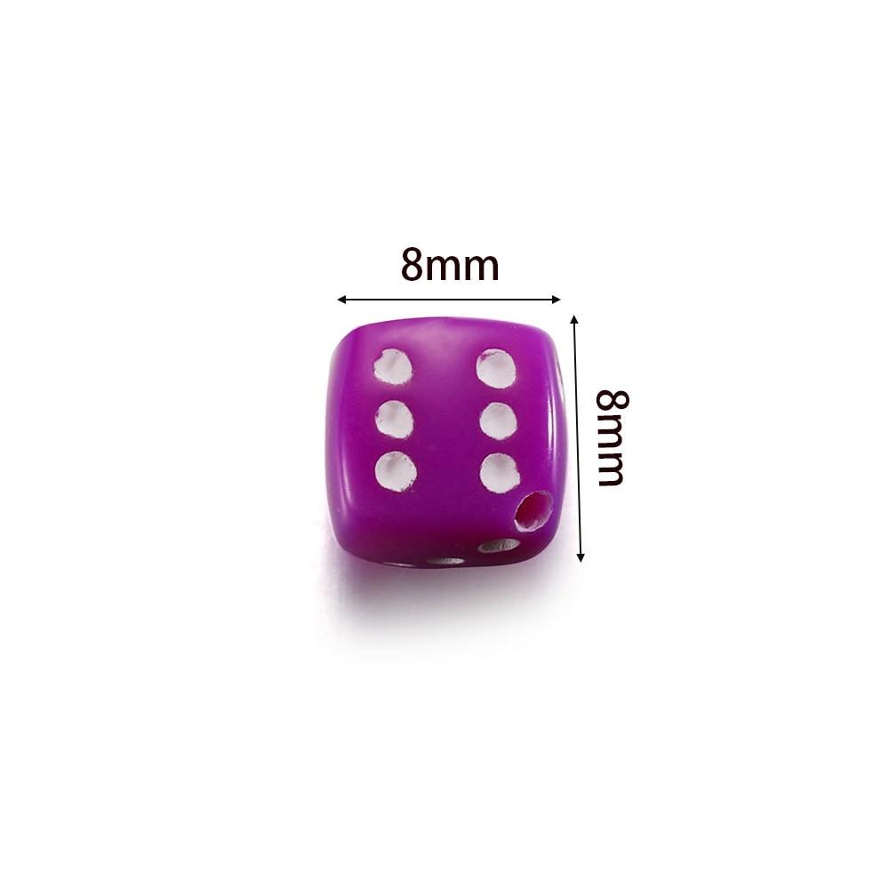 30Pcs/Lot 8mm Acrylic Dice Beads Square Shape Spaced Loose Beads for DIY Bracelet Necklace Charms Jewelry Making Accessories