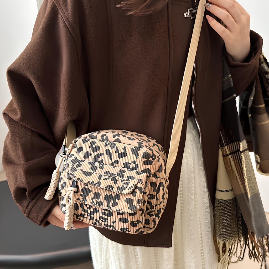 Leopard Print Women'S Crossbody Bag, Versatile Small Square Bag, Print Women'S Shoulder Tote, Gift Bag for Wife Or Girlfriend