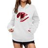 Women's Winter Christmas Printed Pullover Hooded Sweatshirt Fleece Long Sleeve Sweatshirt