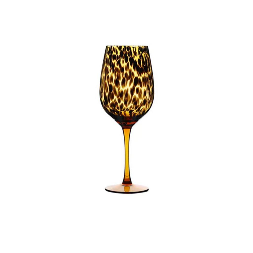 Glass Leopard Spot Highball Glass Art Style Drink Cup Ins Style Water Cup Dinning Table Style A