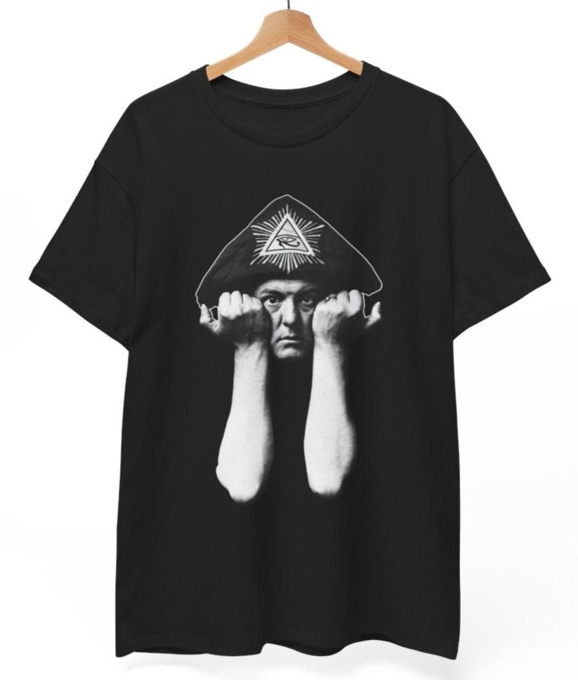 Aleister Crowley Shirt- Occult Black Magik 100% cotton Unisex Tee Unisex T-Shirt S