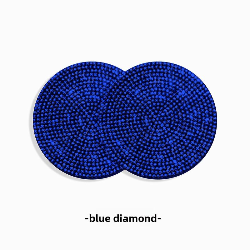2Pcs Diamond Car Coaster Water Cup Slot Non-Slip Mat Bling Gadget Silica Pad Cup Holder Mat Auto Interior Decoration Accessories
