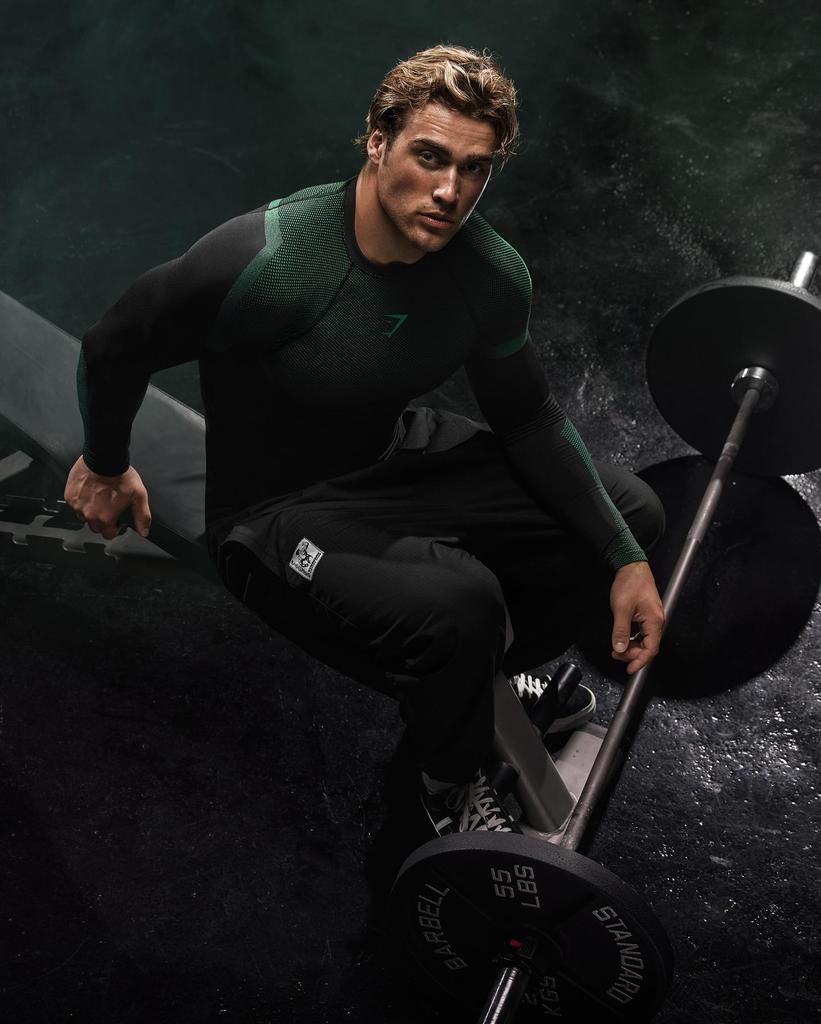 American Style Men's Quick Dry Color Block Long Sleeve Running Base Layer