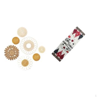 Rattan Woven Wall Art And Christmas Table Runner Seasonal Winter Decor for Tea Room Hallway Bedroom