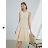 LANCY French Style Sleeveless Knit Waist-Cinching Dress