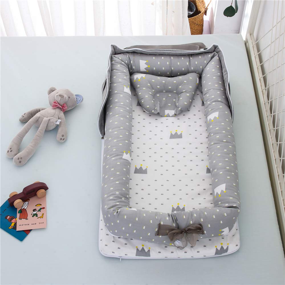 Luddy Baby with Portable Baby Months Crib, Newborn, Pillow, Bed-in-Bed, Foldable, Crib, Co-sleeping, Portable, Breathable, Washable, Gift, 0-24