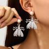 European and American Casual Fashion Light Luxury Diamond-encrusted Alloy Insects Animal Imitation Pearl Pendant Earrings Versatile Casual Women