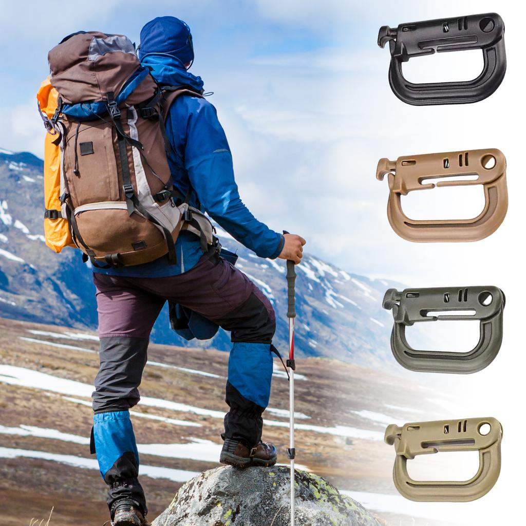 4pack Durability Outdoor Backpacks Clip Versatiles Portables Storage Mount Hook for Outdoor Activity