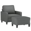 Vidaxl Armchair with Footrest, Dark Gray, 60 Cm, Upholstered In Fabric