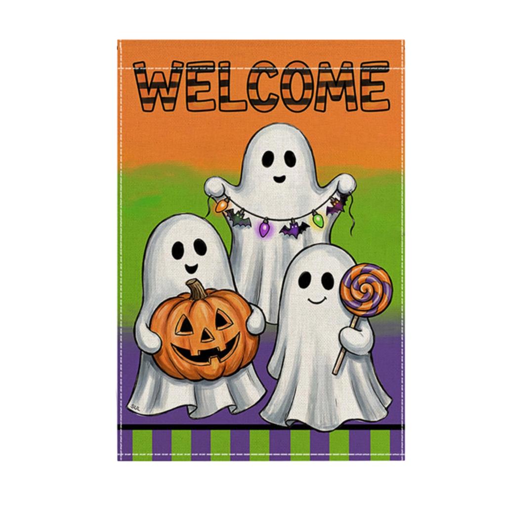 Halloween Garden Flag with Leaf Print for Fall Outdoor Decor
