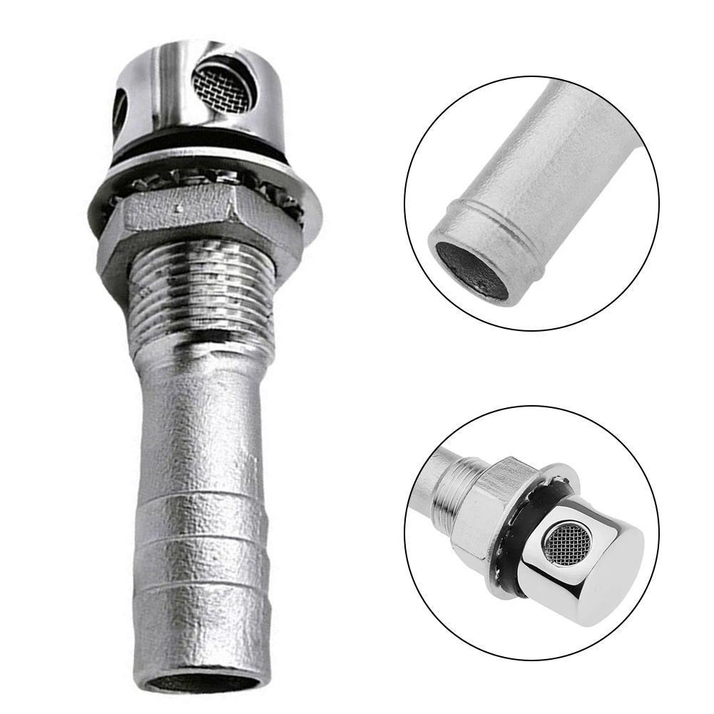 Through Hull Fuel Tank Vent Stainless Steel Flush Mount Gas-Fuel Tank Vent Marine Straight Air Vent Gas-Fuel Tank Vent Breather