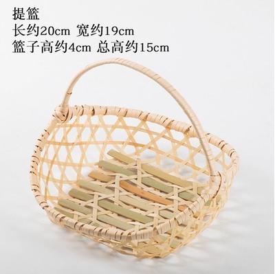 Handmade Bamboo Woven Products Bamboo Screen Bamboo Basket Storage Basket Fruit Dish Dim Sum Tray Farm Woven Round Dustpan