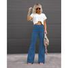 BITCED Women's Fashion Casual Solid Color Print Pants & Capris