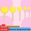 Round Wooden Handle Mushroom Sponge Stamp Brush for Early Education Painting