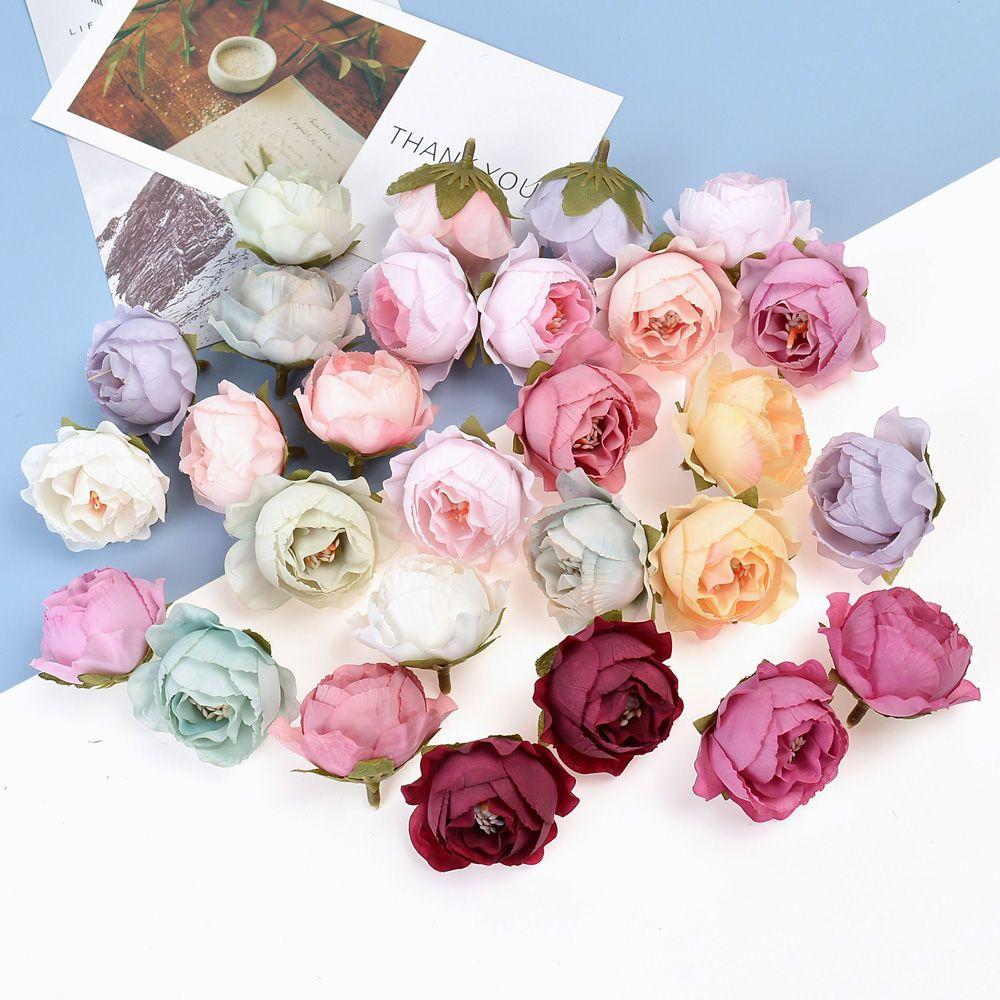 5/10/20PCs Rose Artificial Flowers Head Silk Fake Flowers For Home Decor Christmas Party Wedding Decoration DIY Wreath Accessories