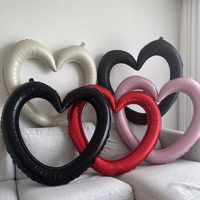 Grande Telaio per Palloncini in Foglio di Alluminio a Forma di Cuore per Decorazione di Feste