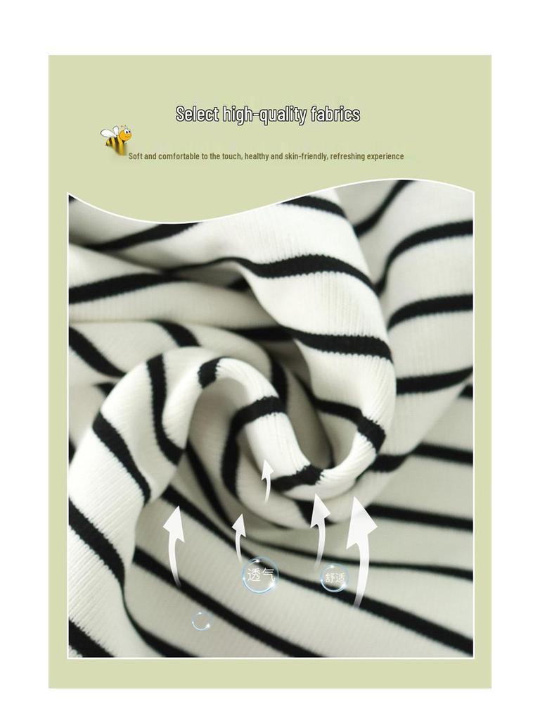 Autumn 2025 Striped Overalls & Sweatshirt Set for Girls – Fashionable Two-Piece Outfit for Spring and Autumn